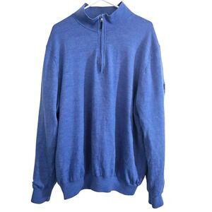 Fairway & Greene The Natural Baruffa Merino‎ Wool Stone Oak 1/4 Zip Sweater XXL